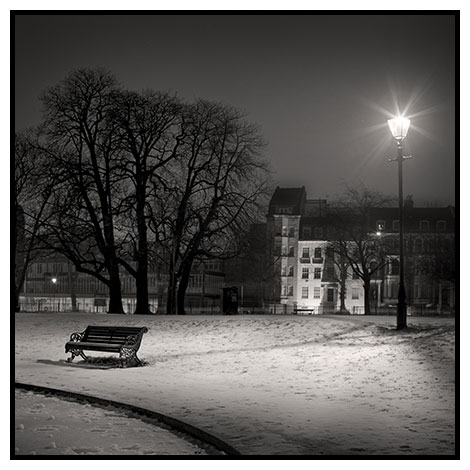 bench in snow