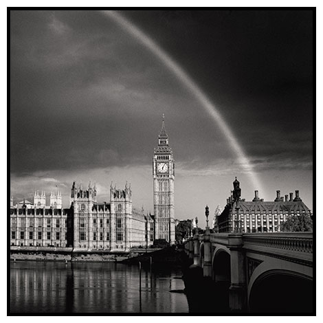 rainbow over westminster parliament square  london