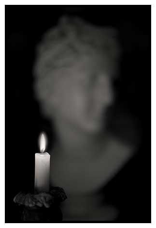 candle and bust